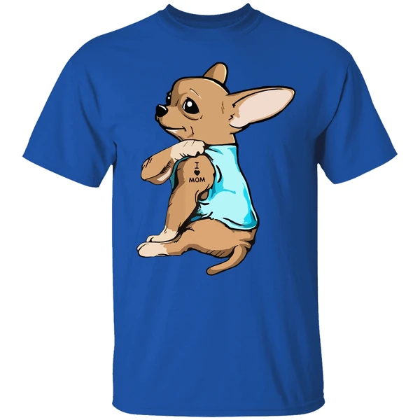 Chihuahua German Shepherd Dog Tattoo I Love Mom Shirt - Image 7