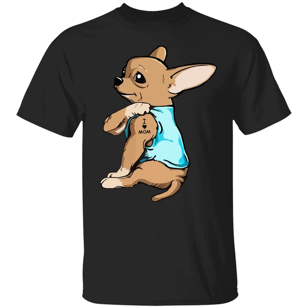 Chihuahua German Shepherd Dog Tattoo I Love Mom Shirt - Image 9