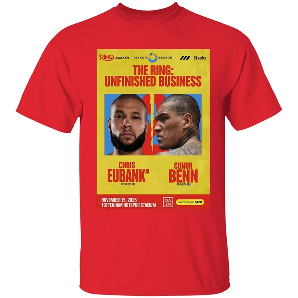chris eubank jr vs conor benn 2 2025 fight poster shirt red