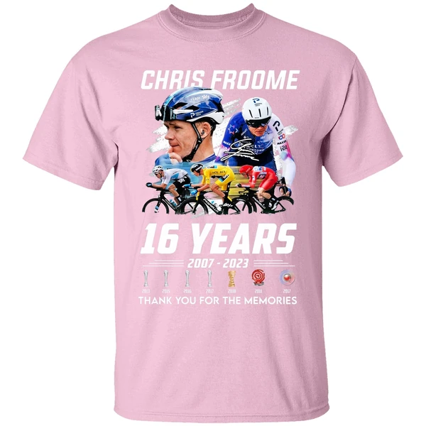 chris froome 16 years 2007 2023 thank you for the memories shirt lightpink