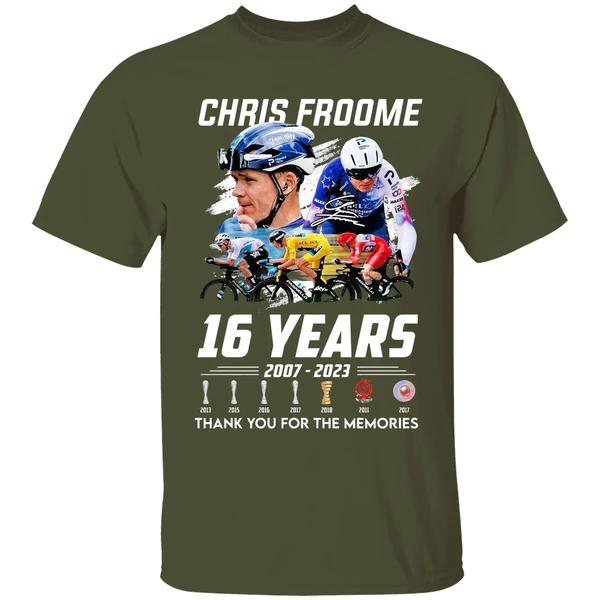 Chris Froome 16 Years 2007 2023 Thank You For The Memories Shirt - Image 4