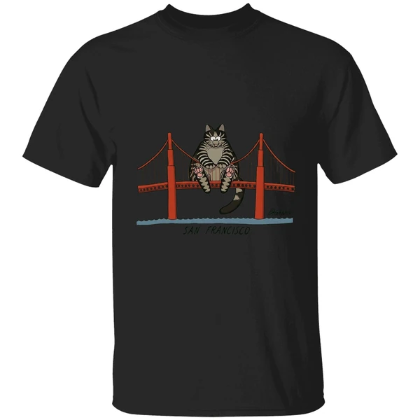Chubby Cat Sitting On Golden Gate Bridge In San Francisco Shirt - Image 7