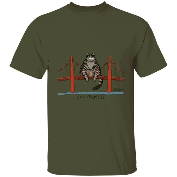 Chubby Cat Sitting On Golden Gate Bridge In San Francisco Shirt - Image 9