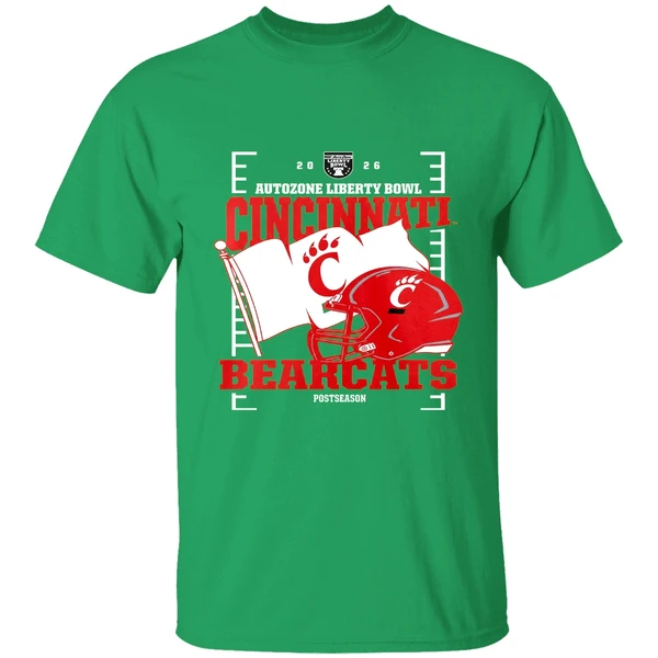 Cincinnati Bearcats 2026 Autozone Liberty Bowl Helmet Shirt - Image 2