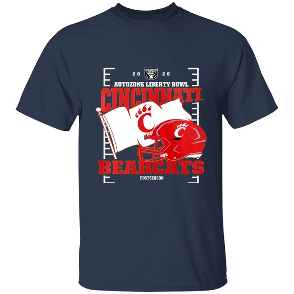 Cincinnati Bearcats 2026 Autozone Liberty Bowl Helmet Shirt - Image 5
