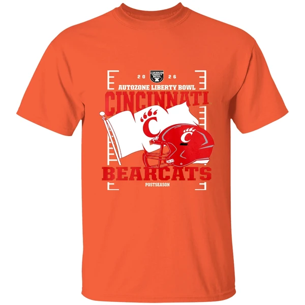 Cincinnati Bearcats 2026 Autozone Liberty Bowl Helmet Shirt - Image 6