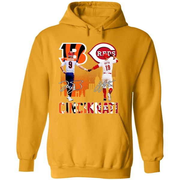 Cincinnati Bengals Joe Burrow And Cincinnati Reds Joey Votto Hoodie