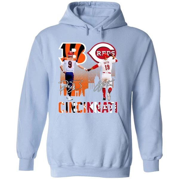 Cincinnati Bengals Joe Burrow And Cincinnati Reds Joey Votto Hoodie - Image 4