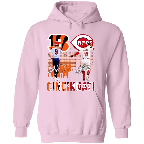 Cincinnati Bengals Joe Burrow And Cincinnati Reds Joey Votto Hoodie - Image 5