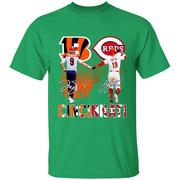 Cincinnati Bengals Joe Burrow And Cincinnati Reds Joey Votto Shirt - Image 2