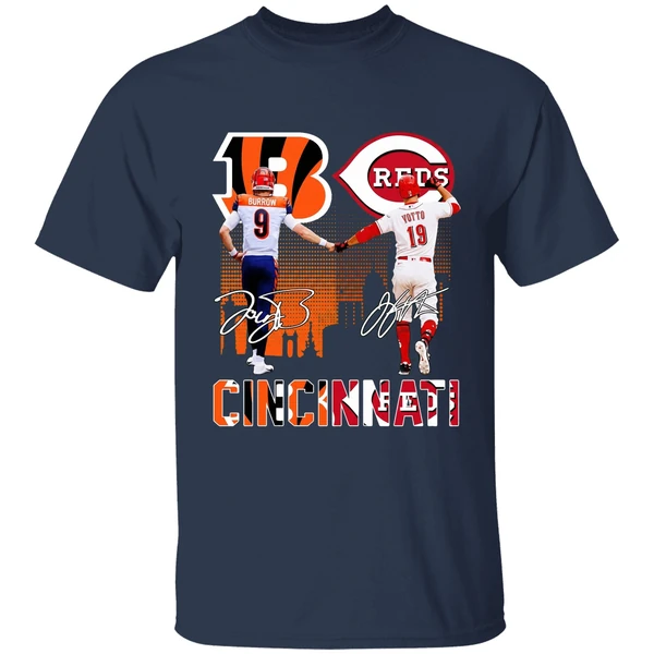 Cincinnati Bengals Joe Burrow And Cincinnati Reds Joey Votto Shirt - Image 5