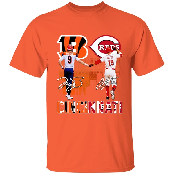 Cincinnati Bengals Joe Burrow And Cincinnati Reds Joey Votto Shirt - Image 6