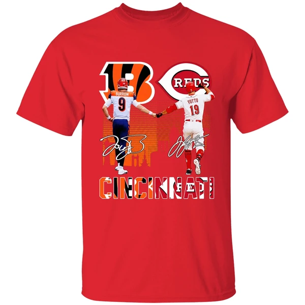Cincinnati Bengals Joe Burrow And Cincinnati Reds Joey Votto Shirt - Image 7