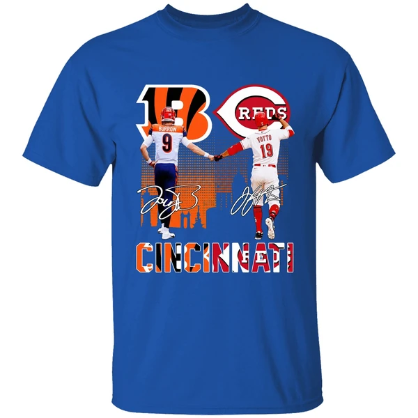 Cincinnati Bengals Joe Burrow And Cincinnati Reds Joey Votto Shirt - Image 8