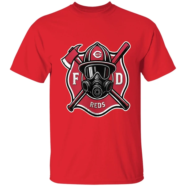 Cincinnati Reds Firefighter Appreciation Logo Shirt - Image 7