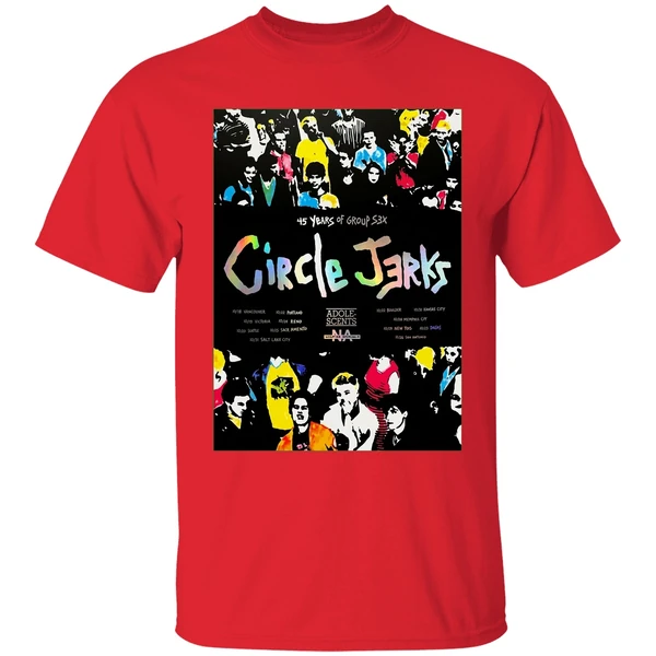 circle jerks group sex 45 year tour poster shirt red