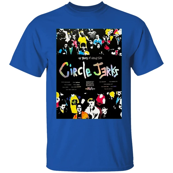 circle jerks group sex 45 year tour poster shirt royalblue