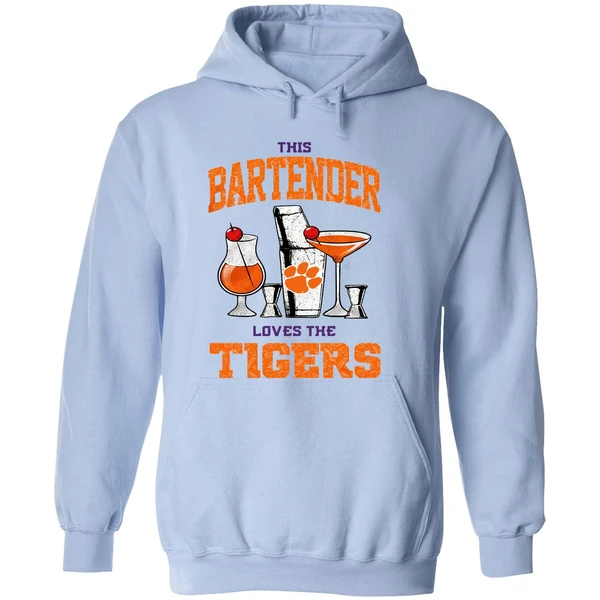 Clemson Tigers This Bartender Love The Logo Hoodie - Image 4