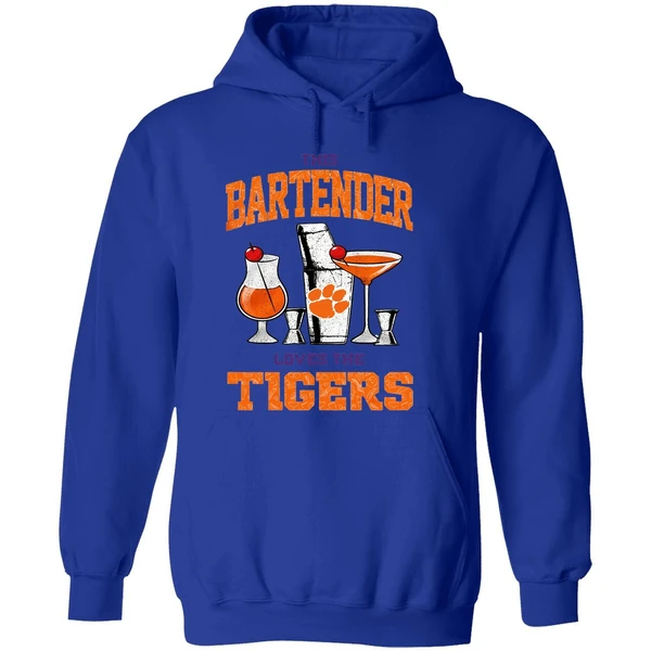 Clemson Tigers This Bartender Love The Logo Hoodie - Image 7