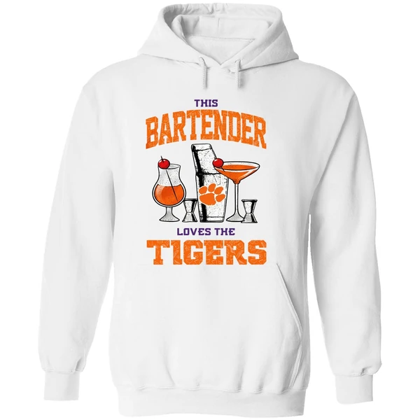 Clemson Tigers This Bartender Love The Logo Hoodie - Image 8
