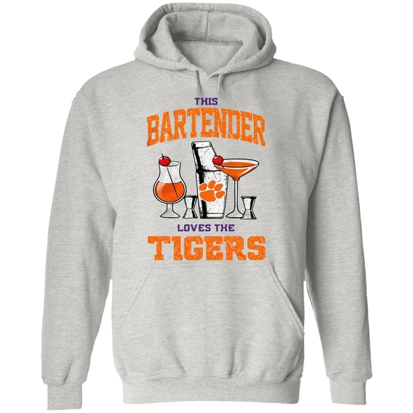 Clemson Tigers This Bartender Love The Logo Hoodie - Image 9