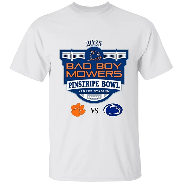 Clemson Tigers Vs Penn State Nittany Lions Football Bad Boy Mowers Pinstripe Bowl 2025 Shirt