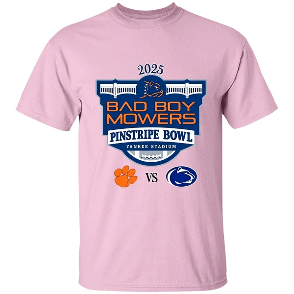 Clemson Tigers Vs Penn State Nittany Lions Football Bad Boy Mowers Pinstripe Bowl 2025 Shirt - Image 2