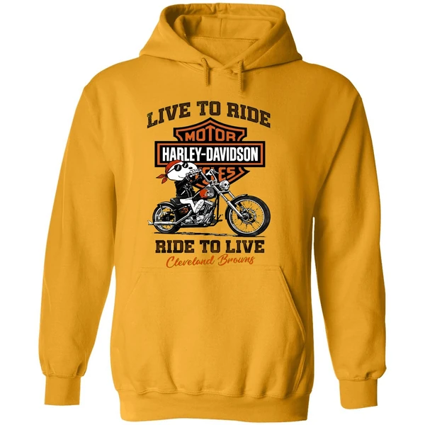 Cleveland Browns Snoopy Motorcycle Harley Dadvidson Live To Ride Ride To Live Hoodie