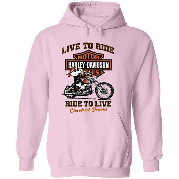 Cleveland Browns Snoopy Motorcycle Harley Dadvidson Live To Ride Ride To Live Hoodie - Image 5