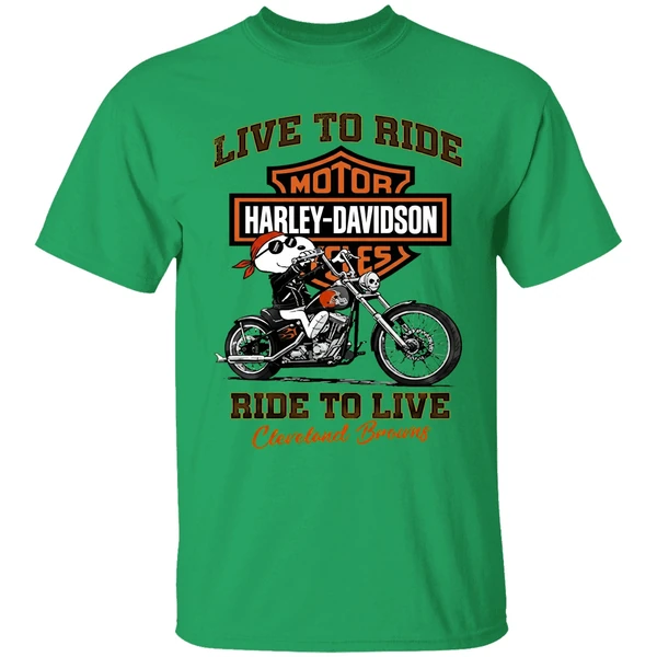 Cleveland Browns Snoopy Motorcycle Harley Dadvidson Live To Ride Ride To Live Shirt - Image 8