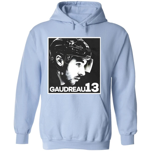 Cole Sillinger Walking The Blue Carpet Wearing A Johnny Gaudreau 13 Hoodie - Image 4