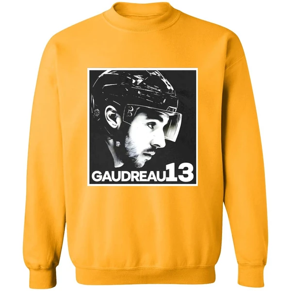 Cole Sillinger Walking The Blue Carpet Wearing A Johnny Gaudreau 13 Sweatshirt - Image 2