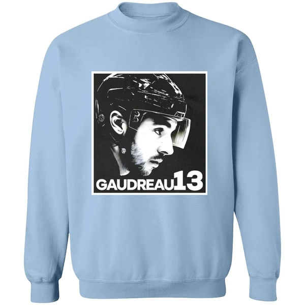 Cole Sillinger Walking The Blue Carpet Wearing A Johnny Gaudreau 13 Sweatshirt - Image 4