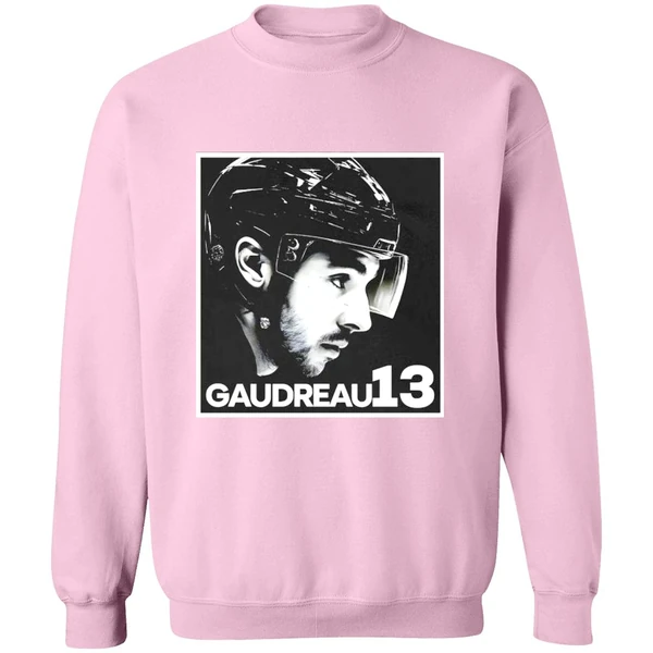 Cole Sillinger Walking The Blue Carpet Wearing A Johnny Gaudreau 13 Sweatshirt - Image 5