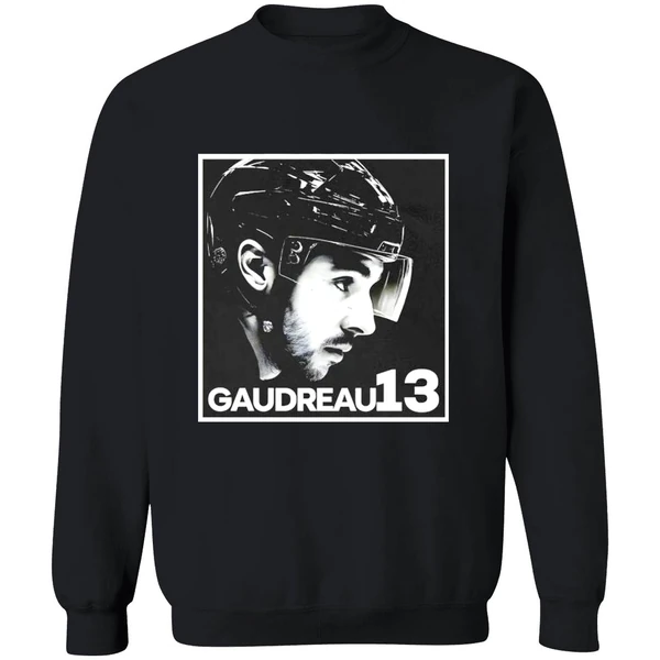 Cole Sillinger Walking The Blue Carpet Wearing A Johnny Gaudreau 13 Sweatshirt - Image 9