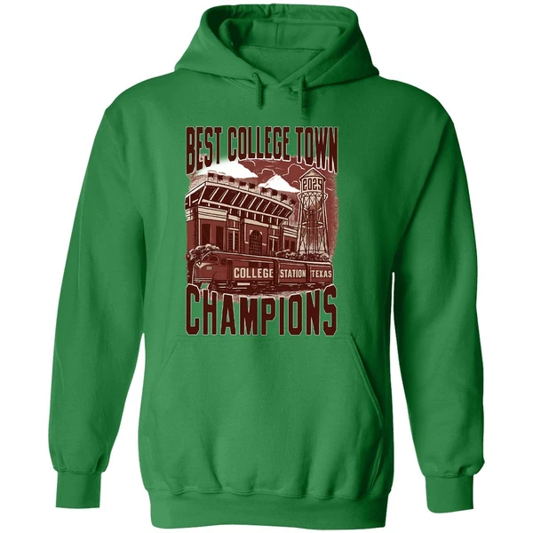 College Station Texas Best College Town Champions 2025 Hoodie - Image 2