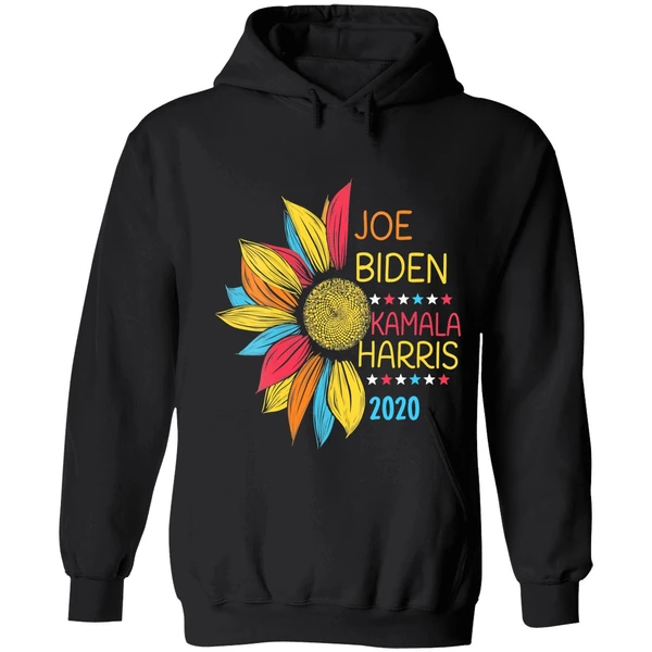 Colorful Sunflower Joe Biden Kamala Harris 2020 Hoodie - Image 8