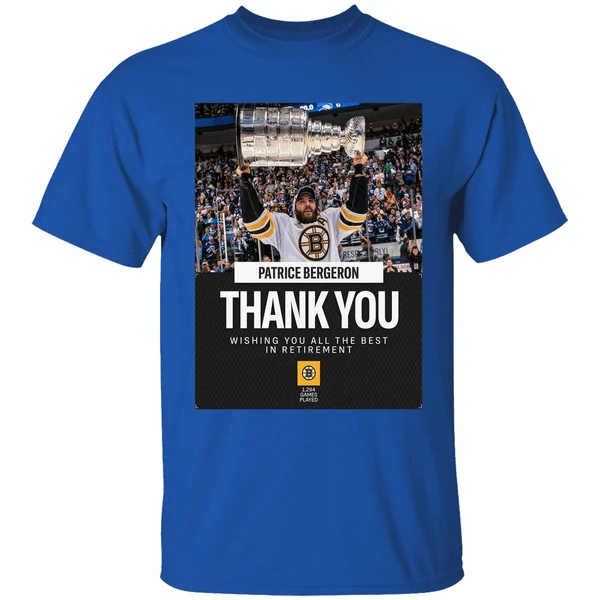 congratulations on a legendary career patrice bergeron retirement shirt royalblue