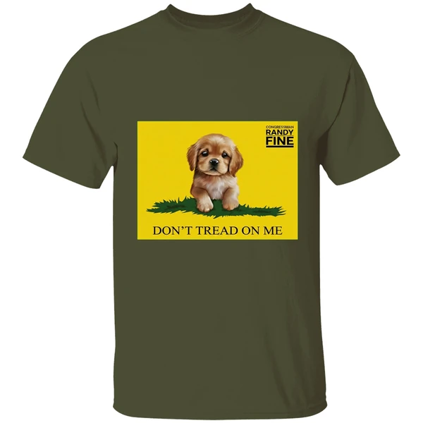 congressman randy fine golden retriever puppy dont tread on me shirt militarygreen