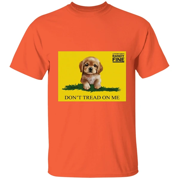 congressman randy fine golden retriever puppy dont tread on me shirt orange
