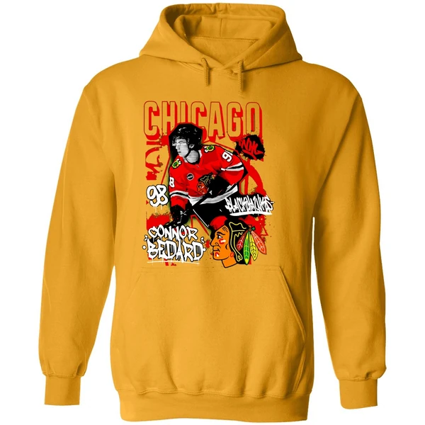 Connor Bedard Chicago Blackhawks Photo Reel Hoodie