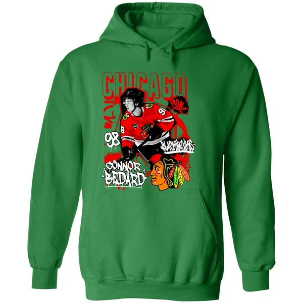 Connor Bedard Chicago Blackhawks Photo Reel Hoodie - Image 2