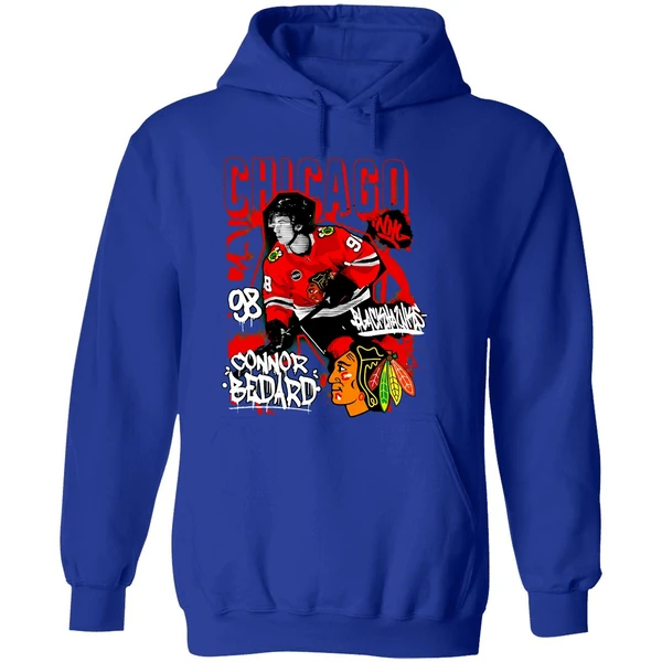 Connor Bedard Chicago Blackhawks Photo Reel Hoodie - Image 7