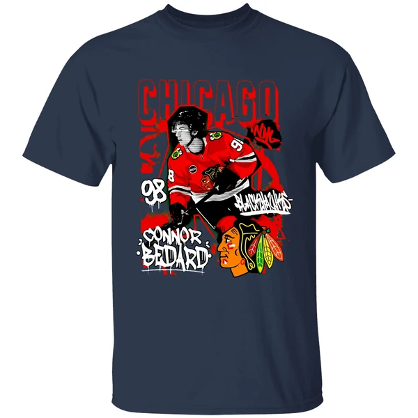Connor Bedard Chicago Blackhawks Photo Reel Shirt - Image 5
