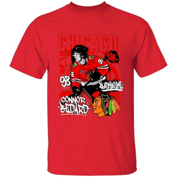 Connor Bedard Chicago Blackhawks Photo Reel Shirt - Image 7