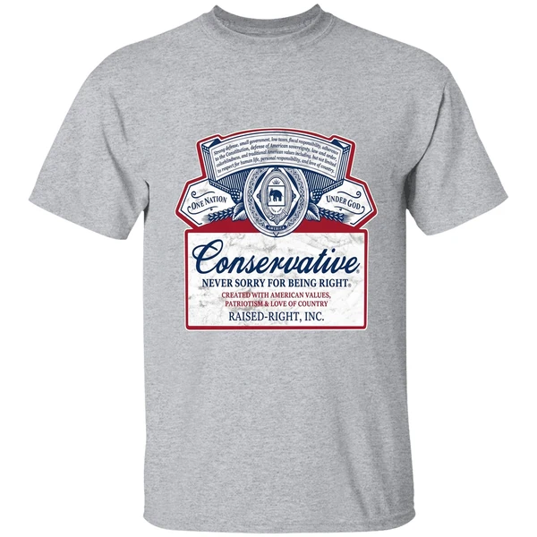 conservative never sorry for being right shirt sportgrey