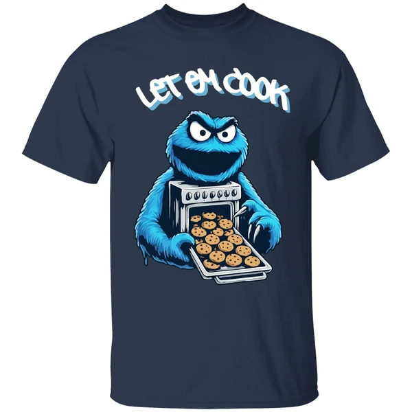 cookie monster let him cook shirt navy