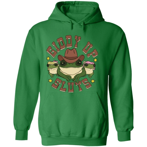 Cowboy Frog Giddy Up Sluts Hoodie - Image 2