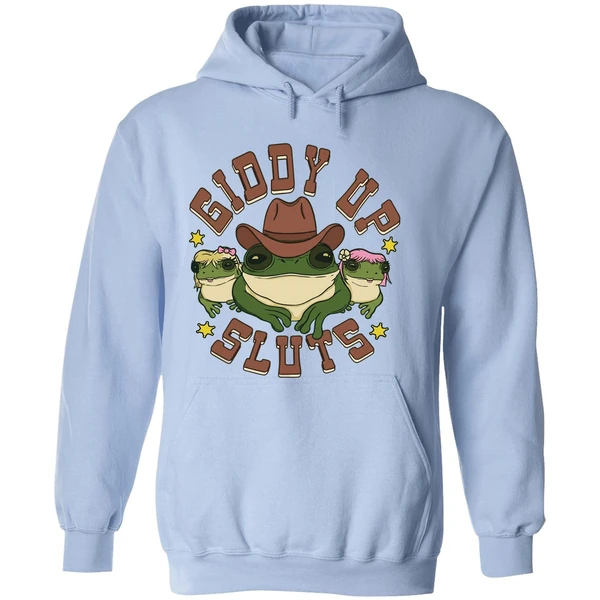 Cowboy Frog Giddy Up Sluts Hoodie - Image 4