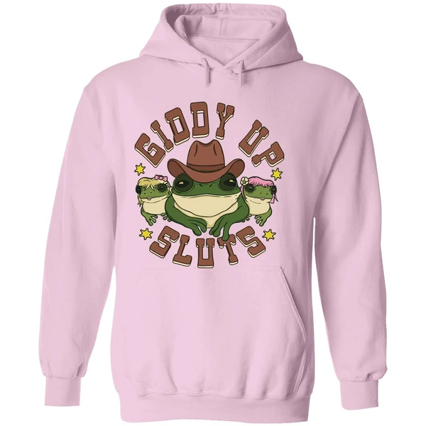 Cowboy Frog Giddy Up Sluts Hoodie - Image 5